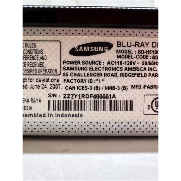 Samsung BD-H5100 Blu-Ray Disc Player BD-H5100/ZA – No Remote – Works - Tested - Picture 6 of 6